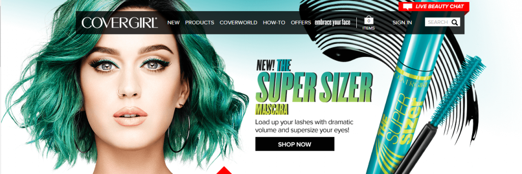 Katy Perry for COVERGIRL (Image from COVERGIRL.com)