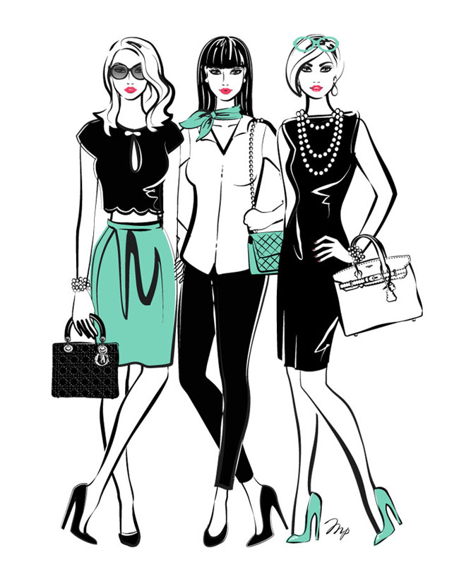 "Girls" Fashion Illustration by Martina Pavlova (Image courtesy of Martina Pavlova)
