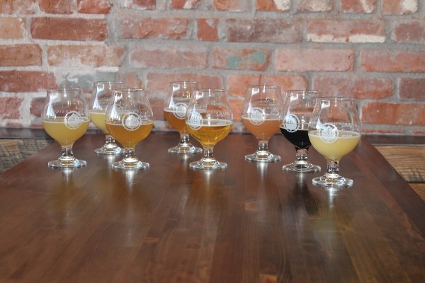 Beer samples at Odell Brewing (Image by LoudPen)