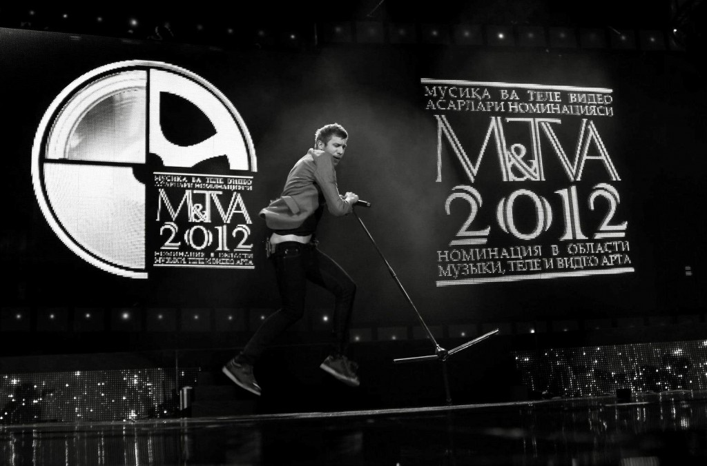 Ivan Dorn performing at the M&TVA Awards in Tashkent, Uzbekistan (Central Asia)