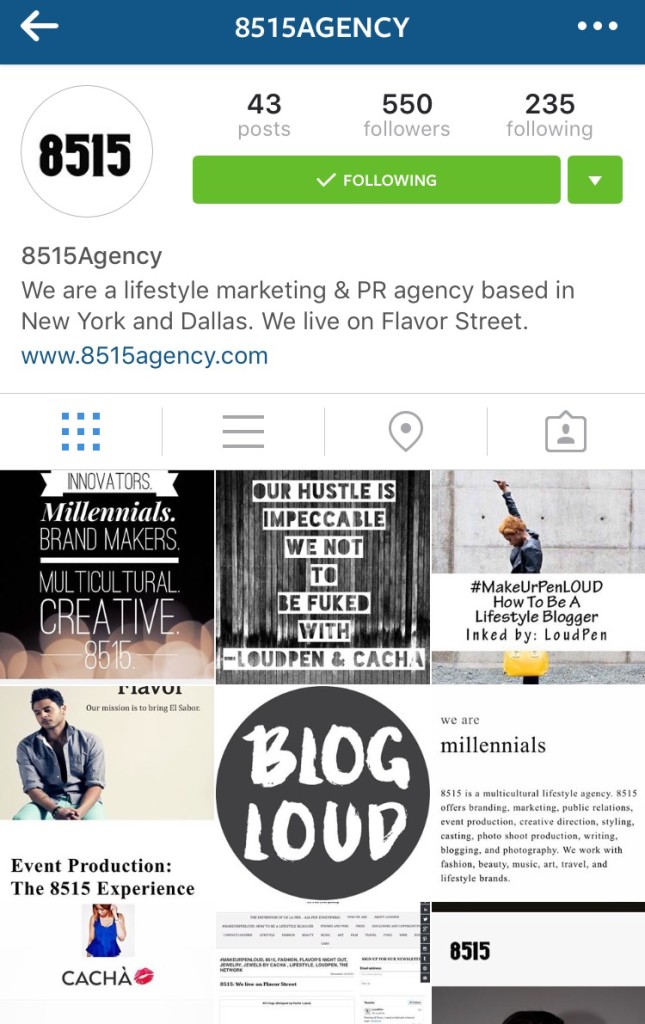 My agency, 8515's Instagram account (Managed by Cacha & Pen)