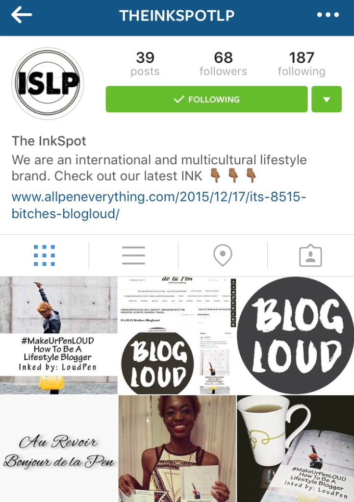 The InkSpot's Instagram Account (Managed by 8515)