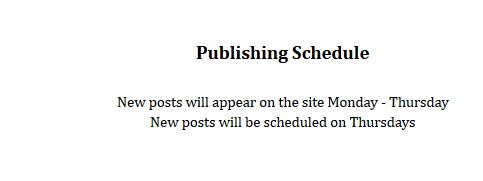 publishing schedule