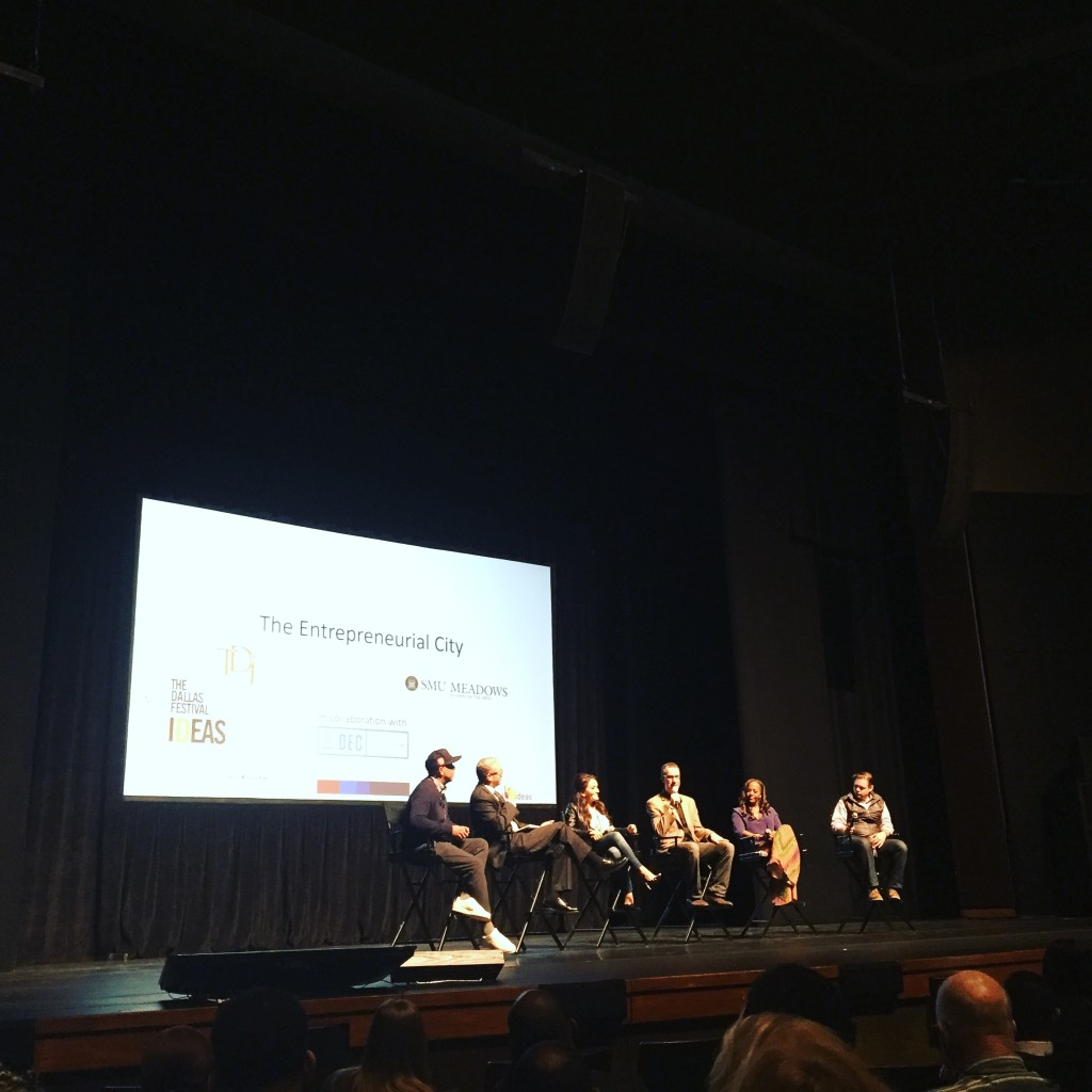 Finding Your Role in an Entrepreneurial Ecosystem with Russell Simmons, Salah Boukadoum, Trey Bowles, Nina Vaca, and Gail Warrior at Dallas Festival of Ideas (Image by LoudPen)