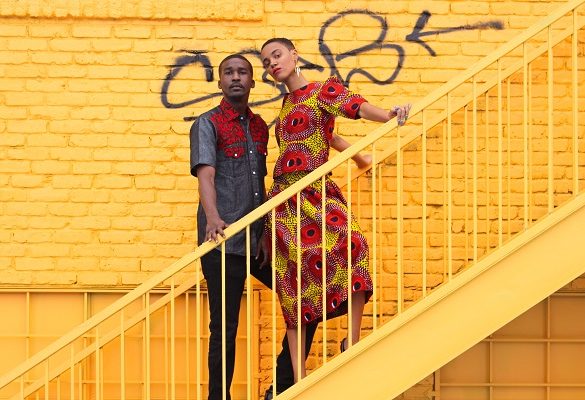 Photo Credits: Editorial Name: AfriDally Photographer: Emmanuel Lopez Creative Director, Stylist, Makeup Artist: LoudPen Models: Danielle Mia Moore and Justin Collins Casting & Production: 8515 Designers: BabaAfrik Outfits Jewelry: Strut Makeup: Civilized Cosmetics Publication: de la Pen...All Pen Everything Publisher ISLP