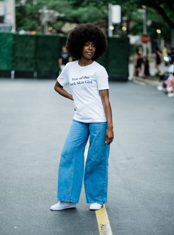 Briana Aiken in Pennies & Pens Spring/Summer 2022 at Austin Fashion Week. Image by Todd White