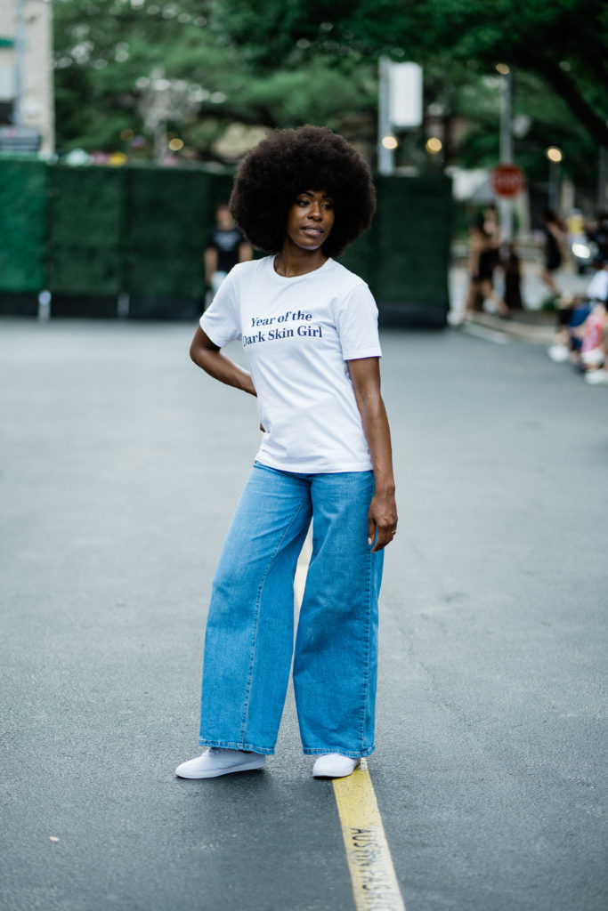 Briana Aiken in Pennies & Pens Spring/Summer 2022 at Austin Fashion Week. Image by Todd White