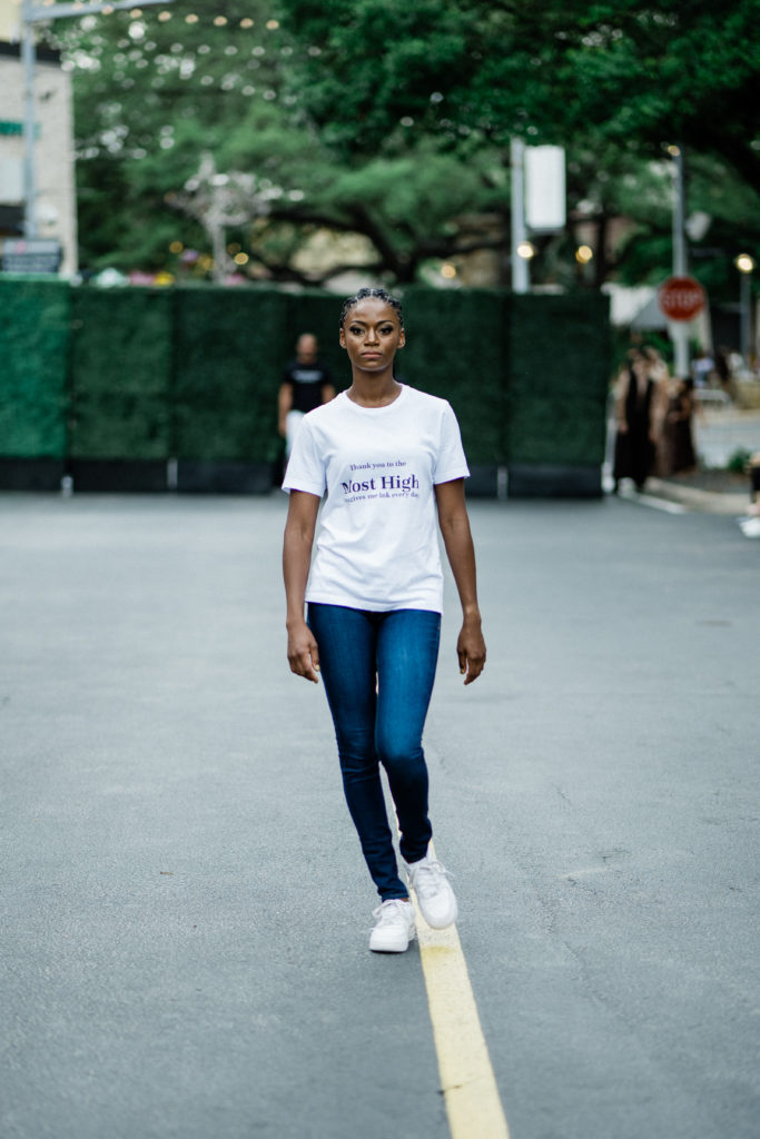 Georgia Gentles in Pennies & Pens Spring/Summer 2022 at Austin Fashion Week. Image by Todd White