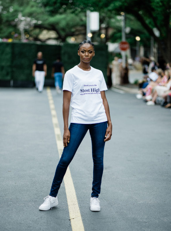 Georgia Gentles in Pennies & Pens Spring/Summer 2022 at Austin Fashion Week. Image by Todd White