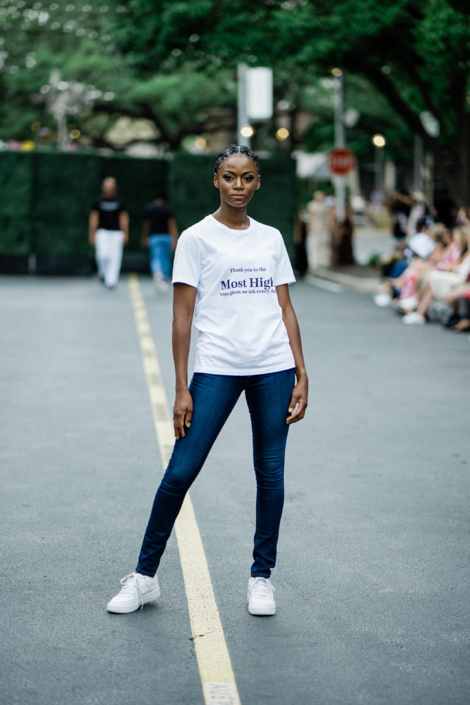 Georgia Gentles in Pennies & Pens Spring/Summer 2022 at Austin Fashion Week. Image by Todd White