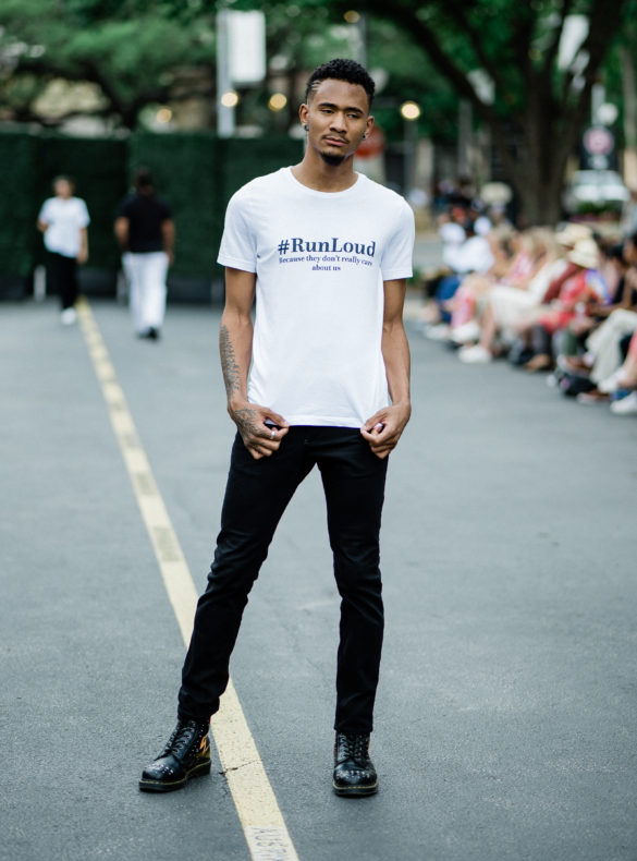 Maze Jones in Pennies & Pens Spring/Summer 2022 at Austin Fashion Week. Image by Todd White