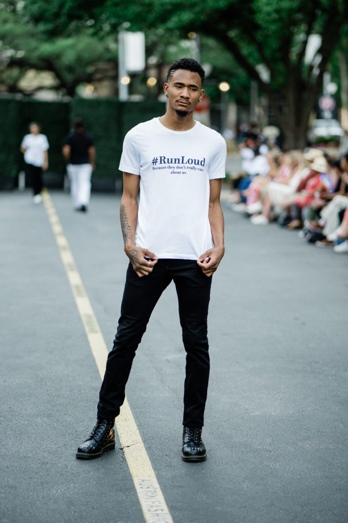 Maze Jones in Pennies & Pens Spring/Summer 2022 at Austin Fashion Week. Image by Todd White