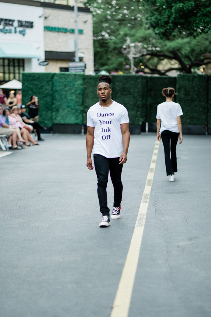 Julani Hopkins in Pennies & Pens Spring/Summer 2022 at Austin Fashion Week. Image by Todd White