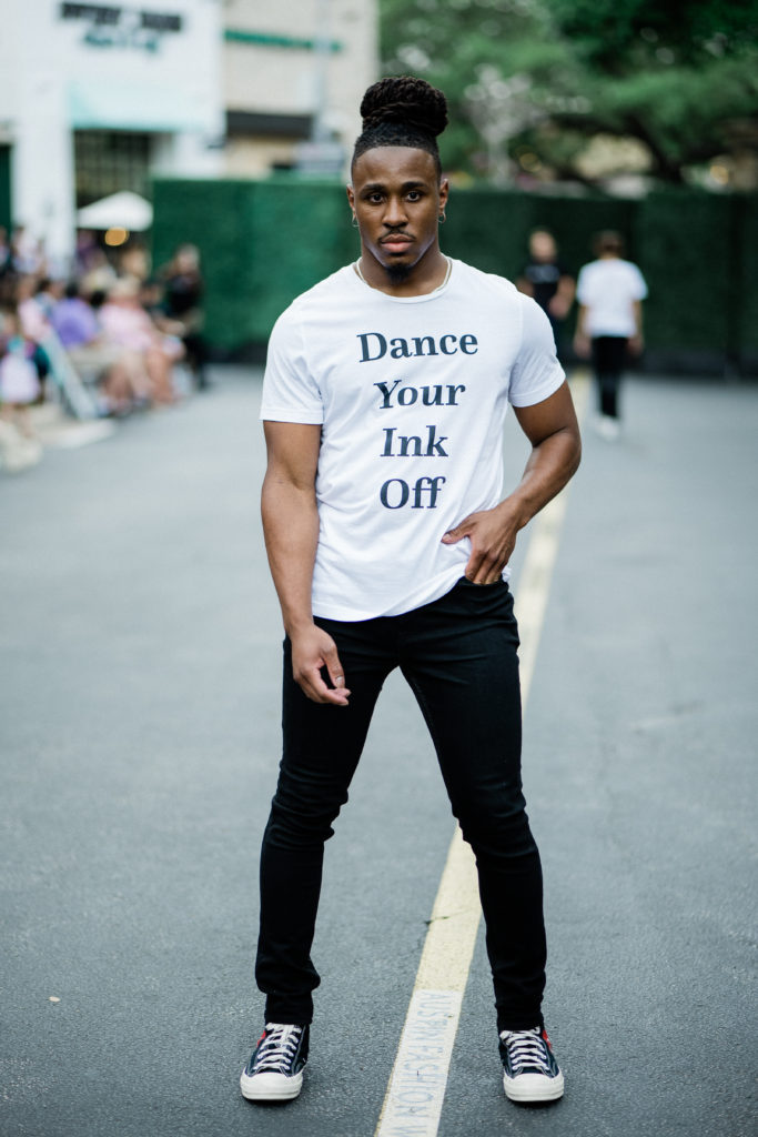 Jelani Hopkins in Pennies & Pens Spring/Summer 2022 at Austin Fashion Week. Image by Todd White.
Pennies & Pens Fall 2023 @ Fashion X Dallas