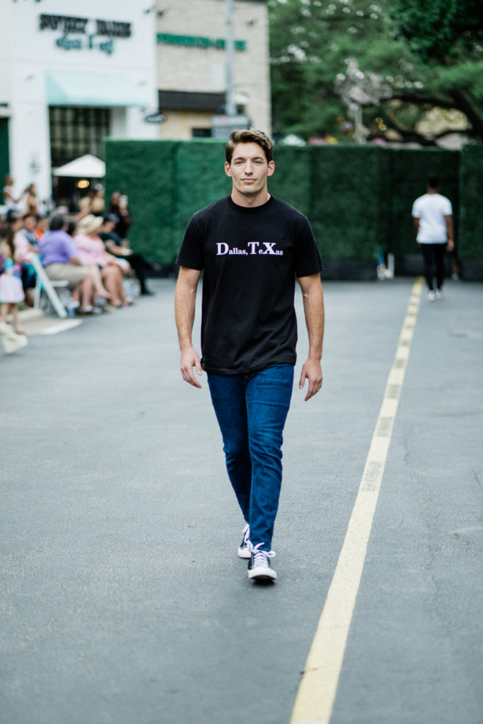 Tyler Visagie in Pennies & Pens Spring/Summer 2022 at Austin Fashion Week. Image by Todd White