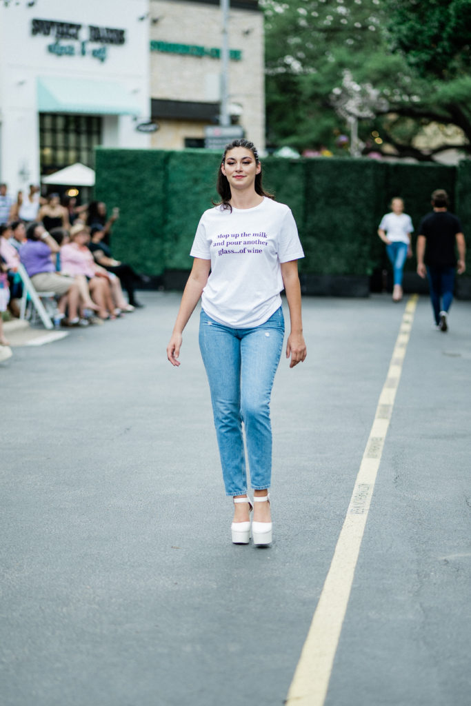 Caroline Adams in Pennies & Pens Spring/Summer 2022 at Austin Fashion Week. Image by Todd White