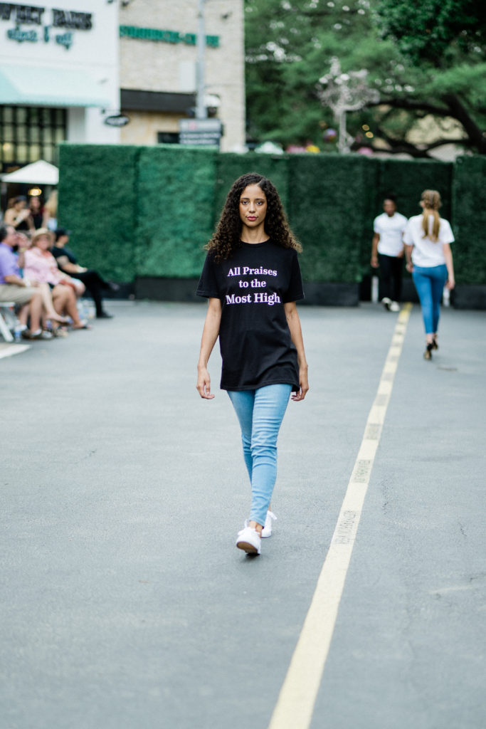 Daisha Hall in Pennies & Pens Spring/Summer 2022 at Austin Fashion Week. Image by Todd White