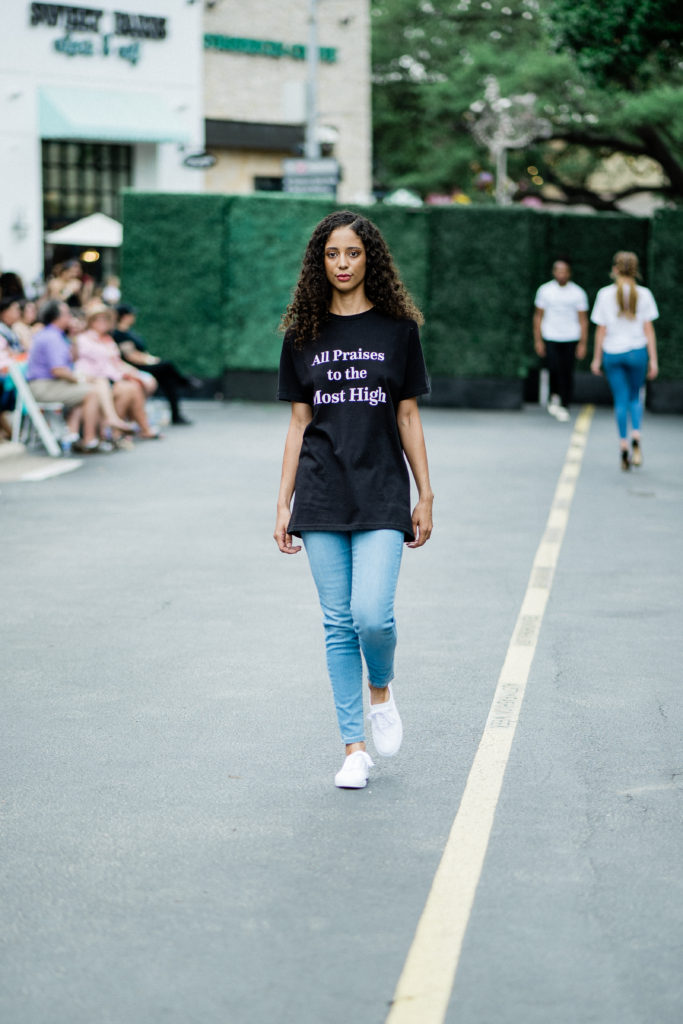 Daisha Hall in Pennies & Pens Spring/Summer 2022 at Austin Fashion Week. Image by Todd White