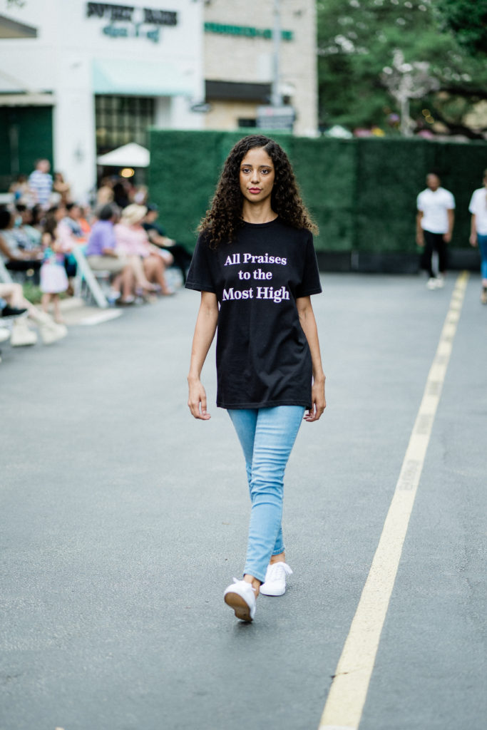 Daisha Hall in Pennies & Pens Spring/Summer 2022 at Austin Fashion Week. Image by Todd White