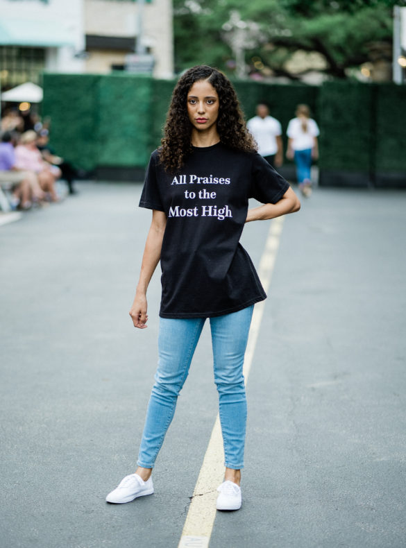 Daisha Hall in Pennies & Pens Spring/Summer 2022 at Austin Fashion Week. Image by Todd White