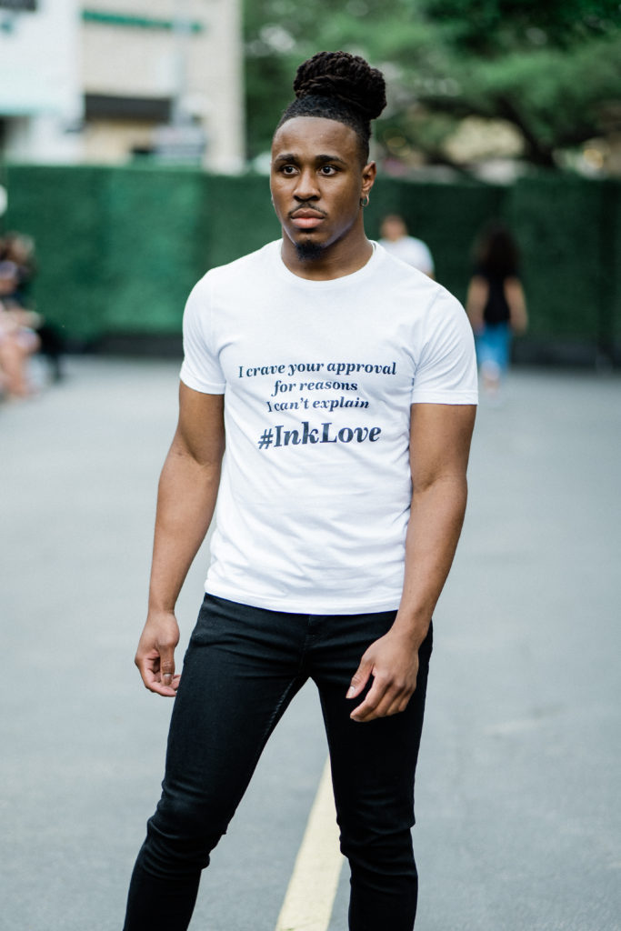 Julani Hopkins in Pennies & Pens Spring/Summer 2022 at Austin Fashion Week. Image by Todd White