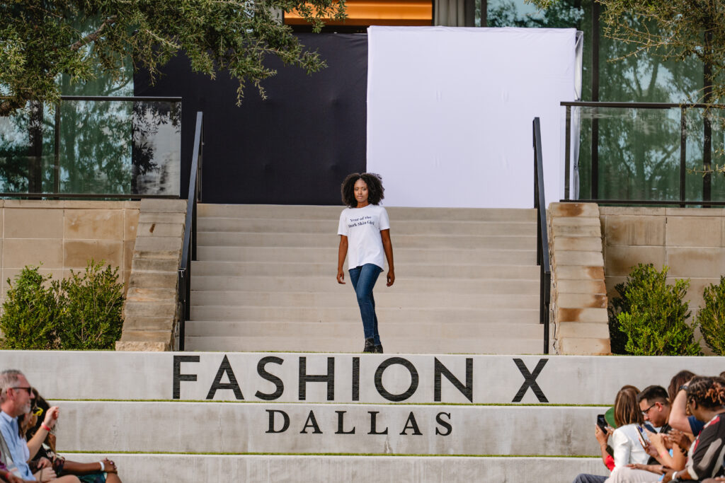 Blanche Beohon wears Pennies & Pens Year of the Dark Skin Girl at Fashion X Dallas. Image by Jamie House. 